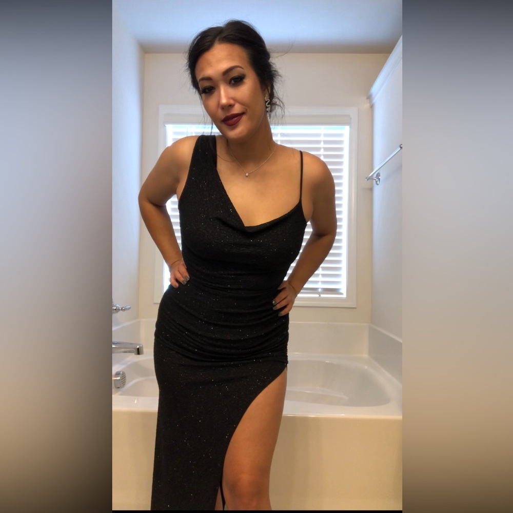 Sultry Black Floor Length Dress